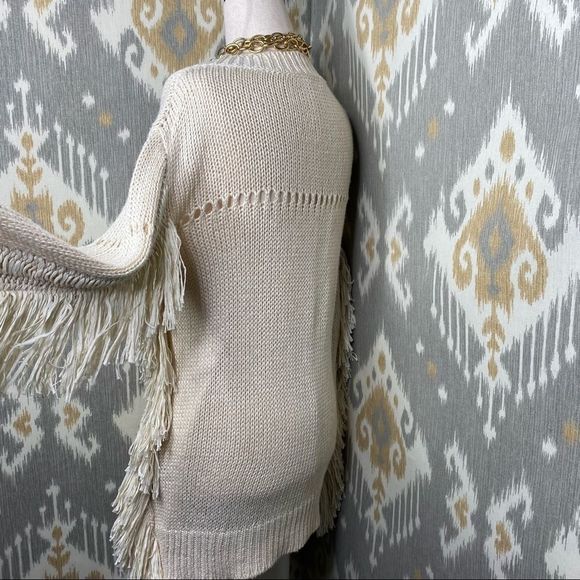 Ralph Lauren Pre Fall ‘15 Collection Ivory Italian Silk Fringe Tunic Sweater - Picture 13 of 16